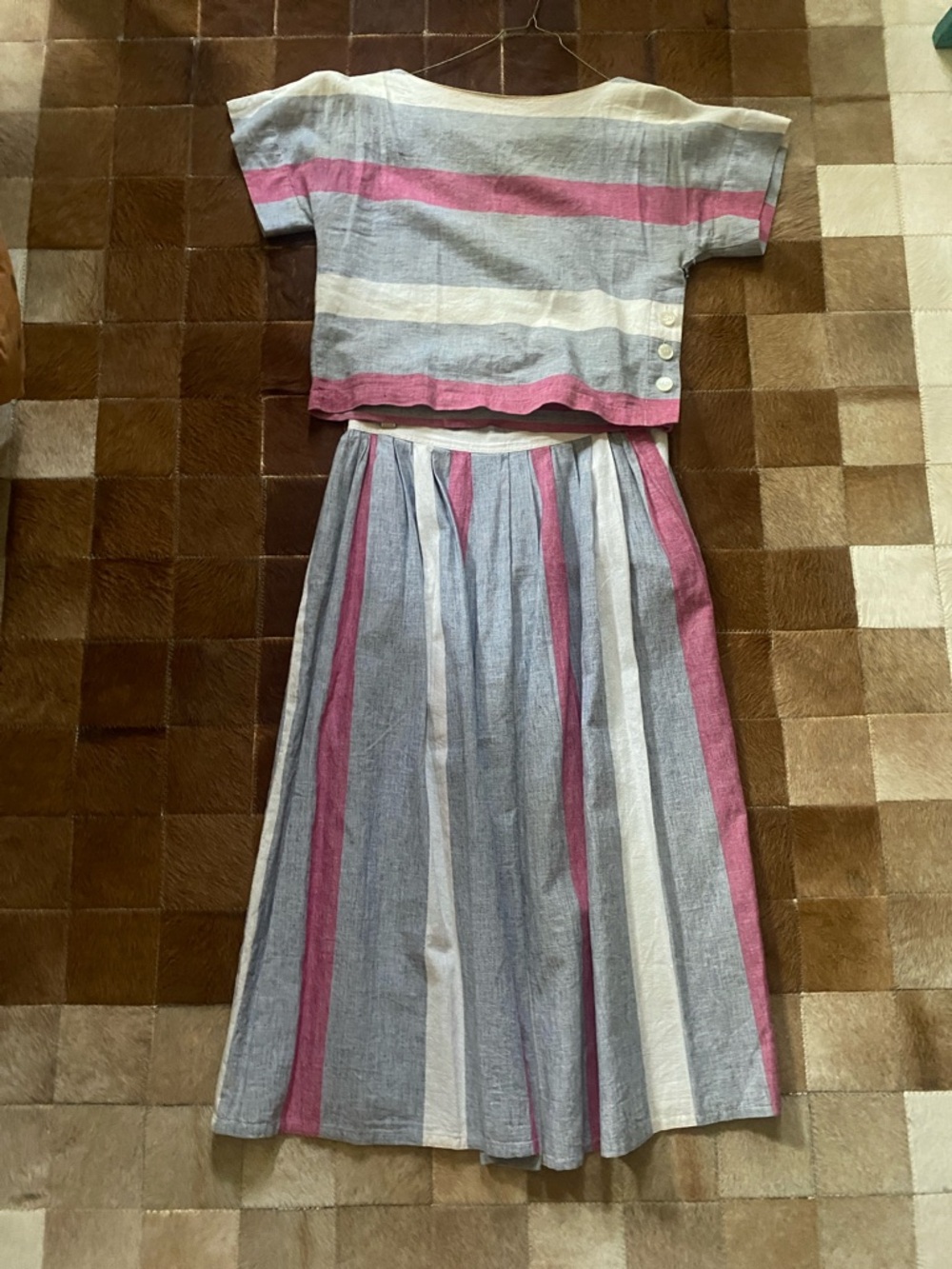 Vintage Bill Blass Linen/Cotton Skirt Set